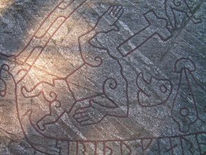 Regin the smith from the story of Sigurd the dragonslayer, depicted on the rune-stone from Ramsundsberget, Sweden